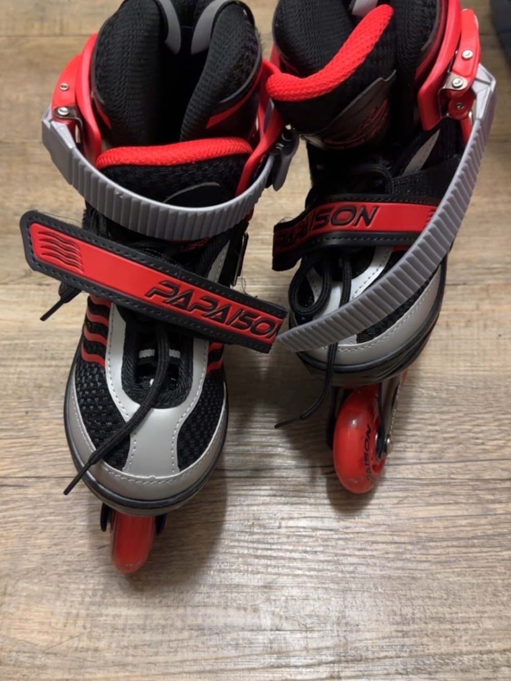 Kids Red & Black Adjustable Inline Skates